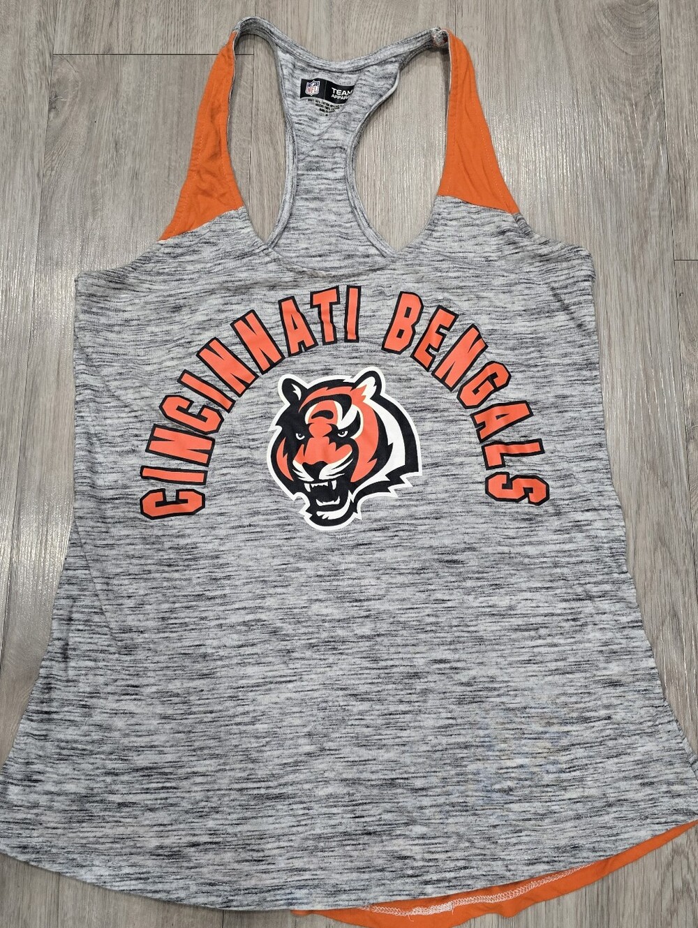 Cincinnati Bengals Gray & Orange Racerback Tank Top Womens Sz S